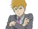 arataka reigen mob psycho 100 anime manga homme blond yeux noirs medium patron mentor