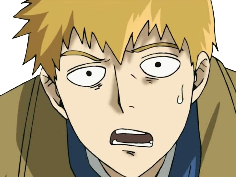 Sticker arataka reigen mob psycho 100 anime manga homme blond yeux noirs medium patron mentor par Dark-63
