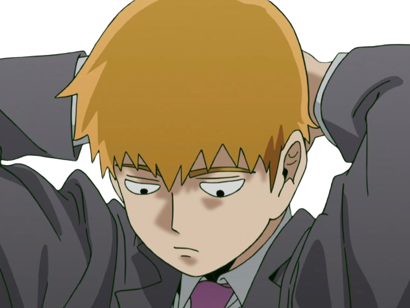 Sticker arataka reigen mob psycho 100 anime manga homme blond yeux noirs medium patron mentor par Dark-63