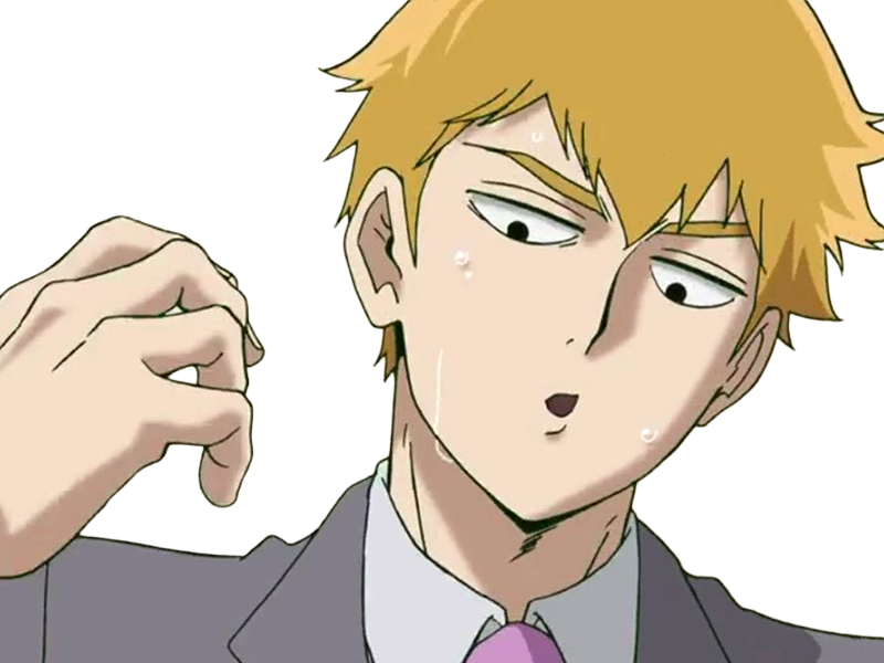 Sticker arataka reigen mob psycho 100 anime manga homme blond yeux noirs medium patron mentor par Dark-63