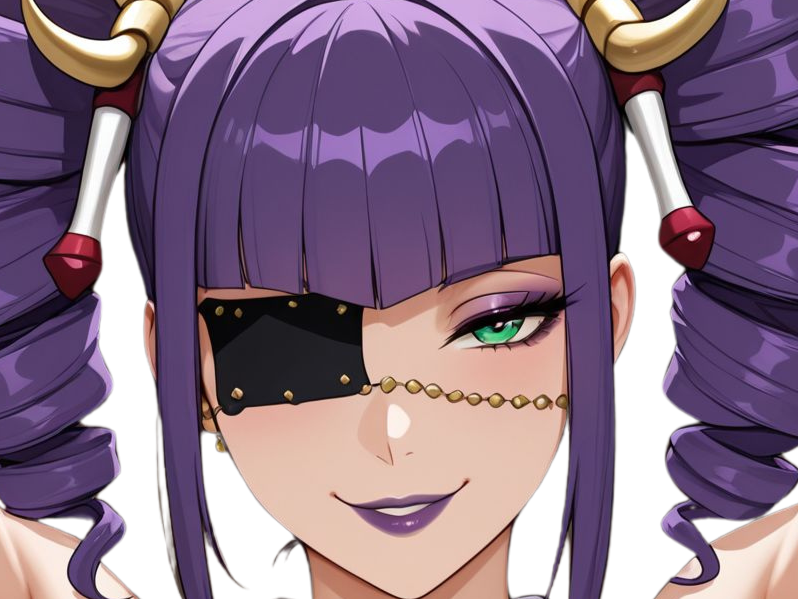 Sticker katen kyokotsu bleach cheveux violet yeux vert bandeau frange crane fic bloop par Bl0op