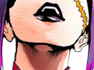 katen kyokotsu bleach cheveux violet yeux vert bandeau frange crane fic bloop