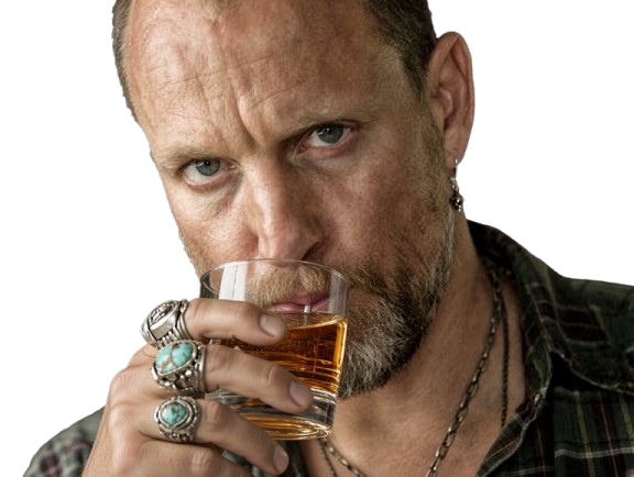 Sticker woody tracy harrelson acteur homme americain chauve cinquantaine cinquantenaire verre boire alcool barman par PubliusOvidius