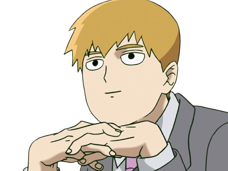 Sticker arataka reigen mob psycho 100 anime manga homme blond yeux noirs medium patron mentor par Dark-63
