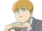 arataka reigen mob psycho 100 anime manga homme blond yeux noirs medium patron mentor