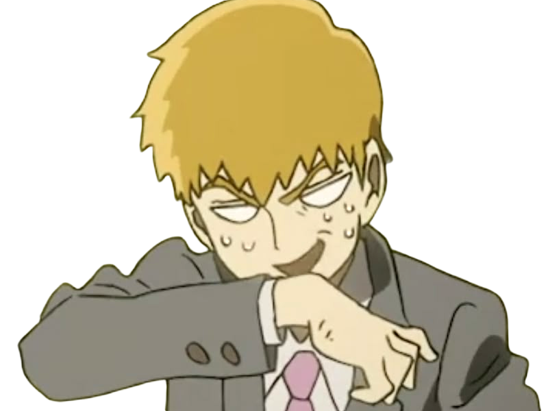 Sticker arataka reigen mob psycho 100 anime manga homme blond yeux noirs medium patron mentor par Dark-63