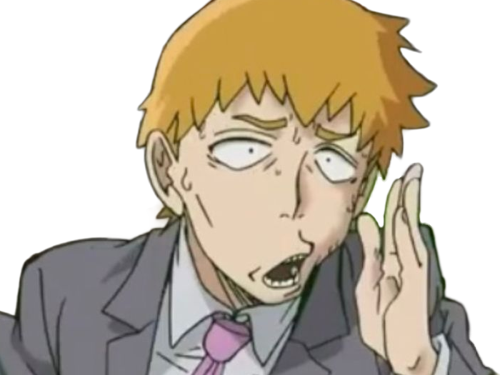 Sticker arataka reigen mob psycho 100 anime manga homme blond yeux noirs medium patron mentor par Dark-63