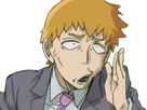 arataka reigen mob psycho 100 anime manga homme blond yeux noirs medium patron mentor