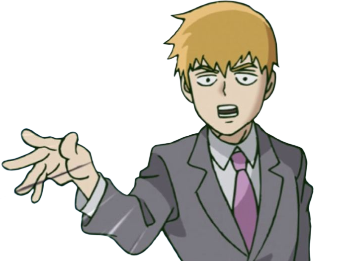 Sticker arataka reigen mob psycho 100 anime manga homme blond yeux noirs medium patron mentor par Dark-63