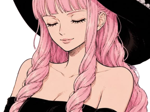 Sticker perona one piece cheveux rose yeux noir frange atropos fic bloop par Bl0op