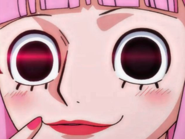 Sticker perona one piece cheveux rose yeux noir frange atropos fic bloop par Bl0op