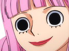 perona one piece cheveux rose yeux noir frange atropos fic bloop