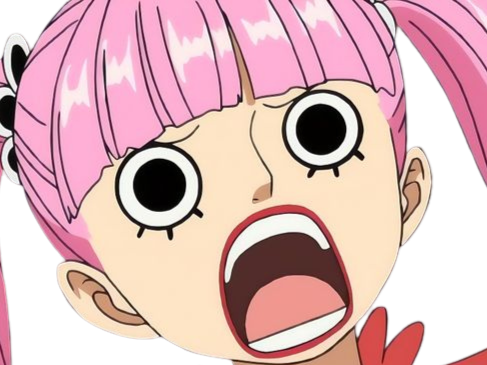 Sticker perona one piece cheveux rose yeux noir frange atropos fic bloop par Bl0op