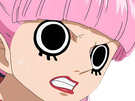 perona one piece cheveux rose yeux noir frange atropos fic bloop