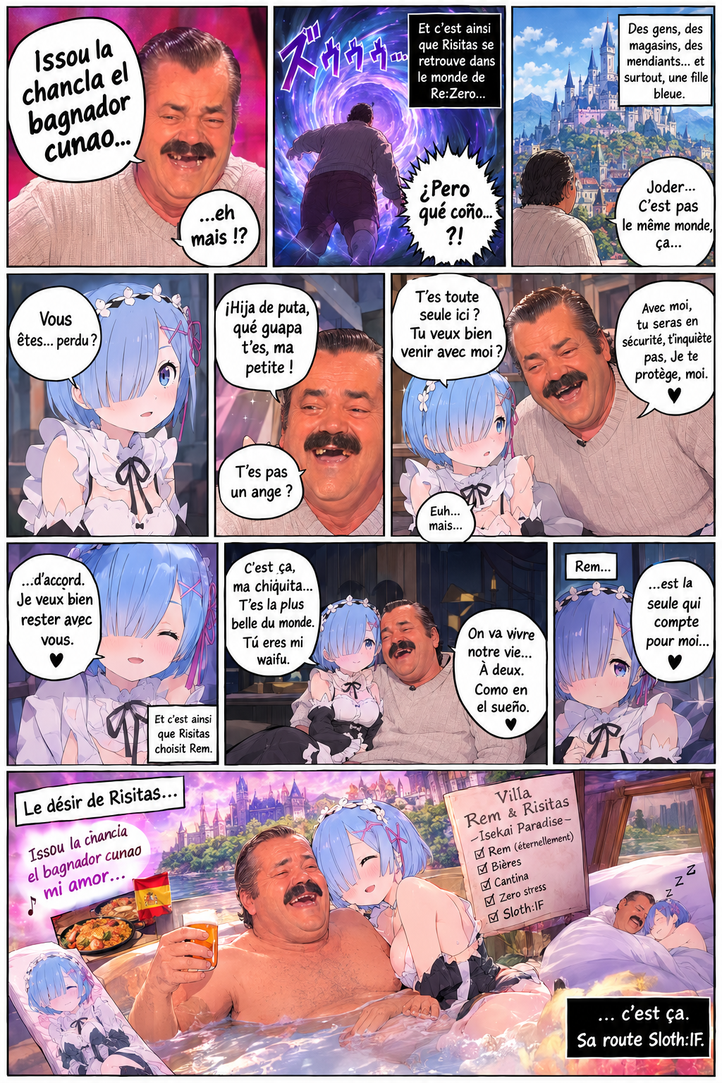 Mème risitas rem rezero aya issou la chancla el bagnador cunao isekai sloth waifu femme tarax par ChanclaDuChaos