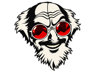 Sticker professor shonku sourire malice confiance lunettes rouges reaction jvc anime other par shemsou-hor