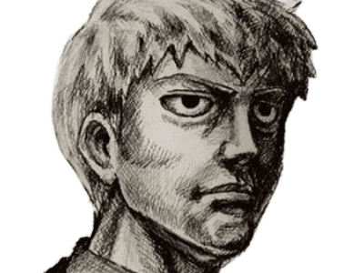 Sticker arataka reigen mob psycho 100 anime manga homme blond yeux noirs medium patron mentor par Dark-63