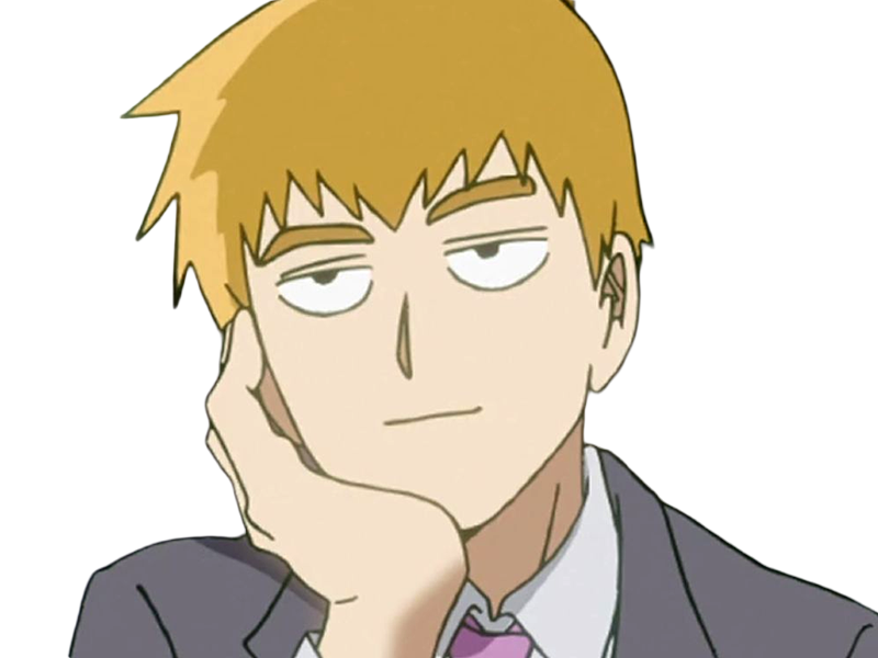 Sticker arataka reigen mob psycho 100 anime manga homme blond yeux noirs medium patron mentor par Dark-63