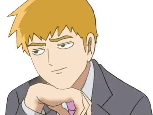 Sticker arataka reigen mob psycho 100 anime manga homme blond yeux noirs medium patron mentor par Dark-63