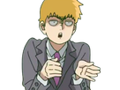 arataka reigen mob psycho 100 anime manga homme blond yeux noirs medium patron mentor