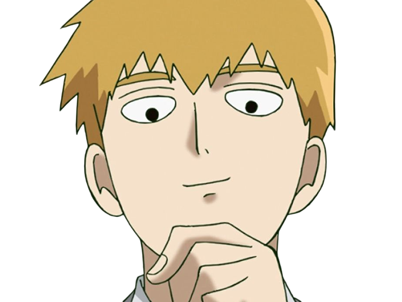 Sticker arataka reigen mob psycho 100 anime manga homme blond yeux noirs medium patron mentor par Dark-63