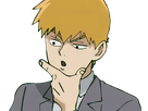 arataka reigen mob psycho 100 anime manga homme blond yeux noirs medium patron mentor