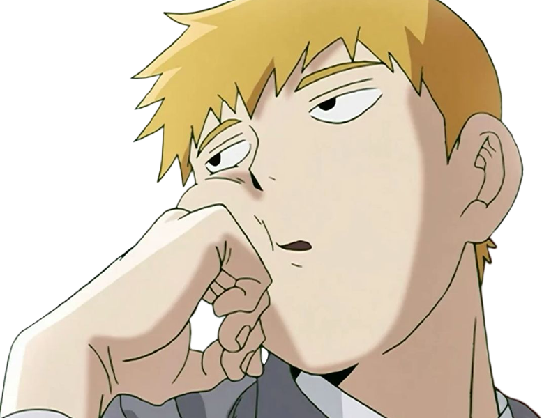 Sticker arataka reigen mob psycho 100 anime manga homme blond yeux noirs medium patron mentor par Dark-63
