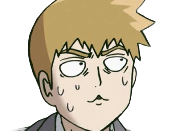 Sticker arataka reigen mob psycho 100 anime manga homme blond yeux noirs medium patron mentor par Dark-63
