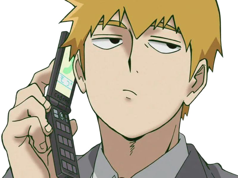 Sticker arataka reigen mob psycho 100 anime manga homme blond yeux noirs medium patron mentor par Dark-63