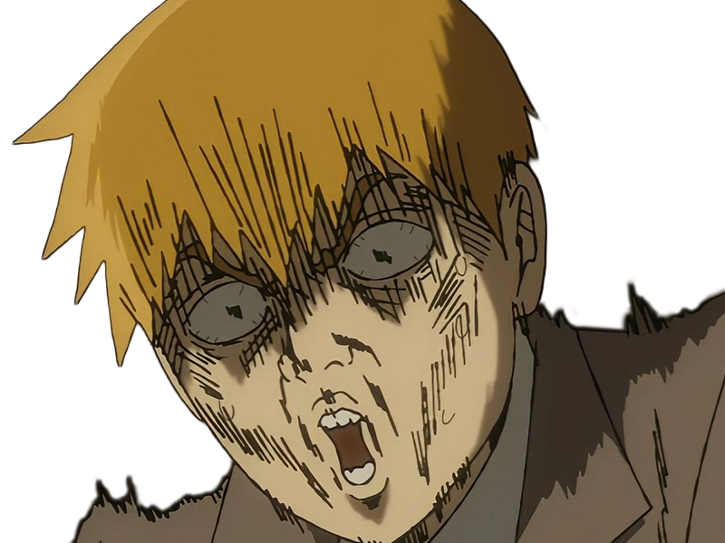 Sticker arataka reigen mob psycho 100 anime manga homme blond yeux noirs medium patron mentor par Dark-63