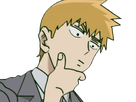 arataka reigen mob psycho 100 anime manga homme blond yeux noirs medium patron mentor