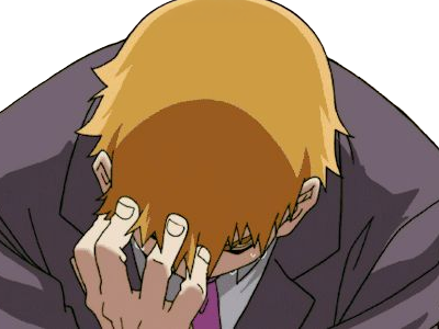 Sticker arataka reigen mob psycho 100 anime manga homme blond yeux noirs medium patron mentor par Dark-63