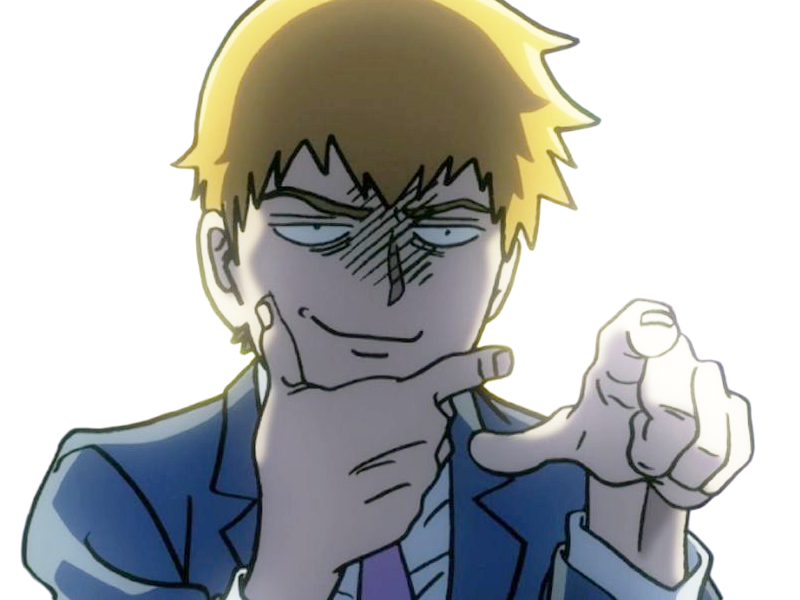Sticker arataka reigen mob psycho 100 anime manga homme blond yeux noirs medium patron mentor par Dark-63