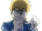 arataka reigen mob psycho 100 anime manga homme blond yeux noirs medium patron mentor