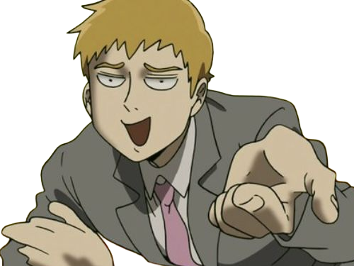 Sticker arataka reigen mob psycho 100 anime manga homme blond yeux noirs medium patron mentor par Dark-63