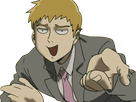 arataka reigen mob psycho 100 anime manga homme blond yeux noirs medium patron mentor