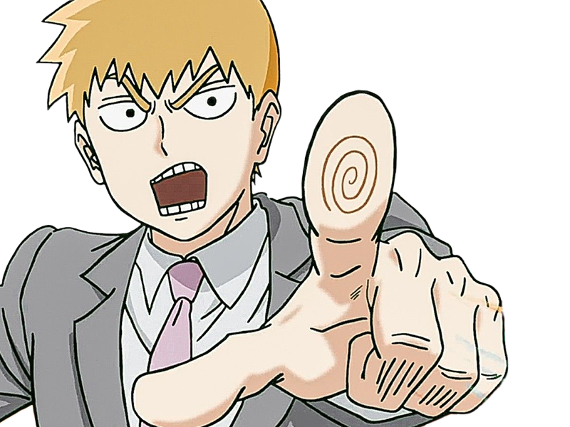 Sticker arataka reigen mob psycho 100 anime manga homme blond yeux noirs medium patron mentor par Dark-63