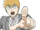 arataka reigen mob psycho 100 anime manga homme blond yeux noirs medium patron mentor