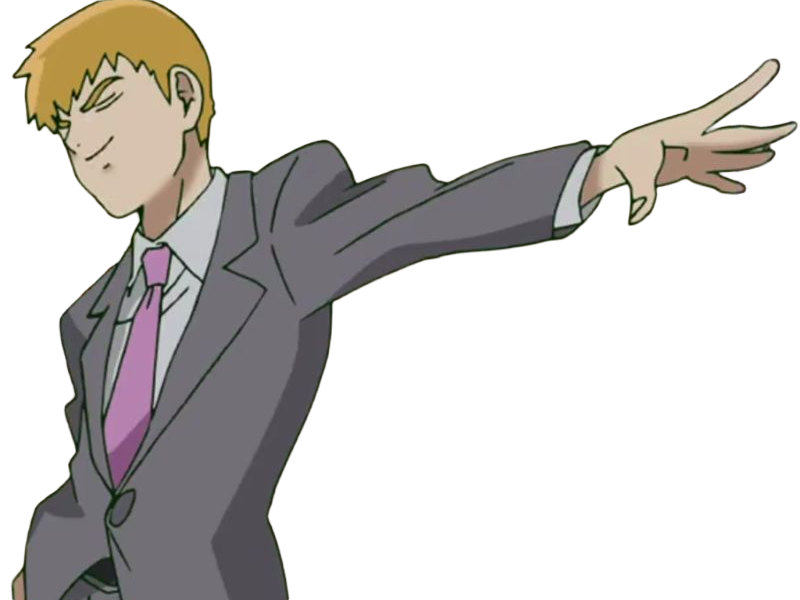 Sticker arataka reigen mob psycho 100 anime manga homme blond yeux noirs medium patron mentor par Dark-63