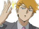 arataka reigen mob psycho 100 anime manga homme blond yeux noirs medium patron mentor