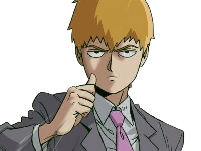 Sticker arataka reigen mob psycho 100 anime manga homme blond yeux noirs medium patron mentor par Dark-63