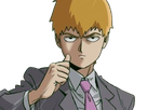 arataka reigen mob psycho 100 anime manga homme blond yeux noirs medium patron mentor