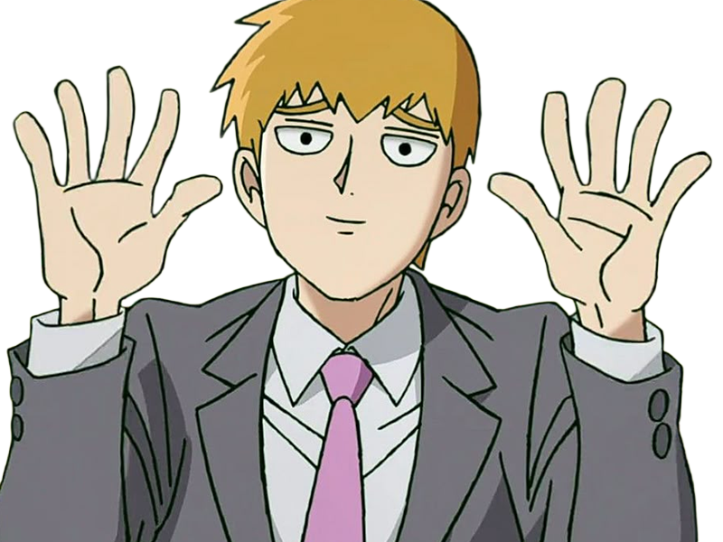 Sticker arataka reigen mob psycho 100 anime manga homme blond yeux noirs medium patron mentor par Dark-63