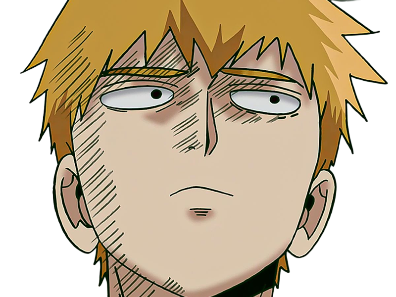 Sticker arataka reigen mob psycho 100 anime manga homme blond yeux noirs medium patron mentor par Dark-63