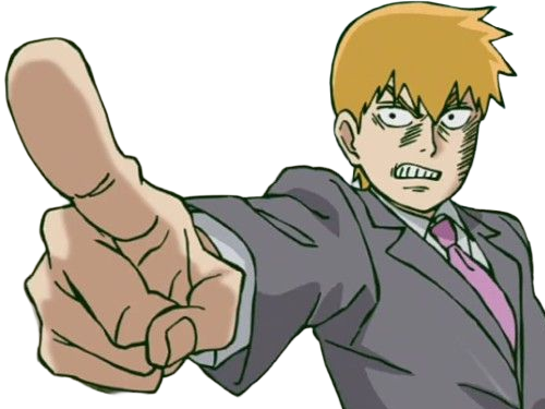 Sticker arataka reigen mob psycho 100 anime manga homme blond yeux noirs medium patron mentor par Dark-63