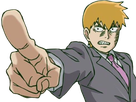 arataka reigen mob psycho 100 anime manga homme blond yeux noirs medium patron mentor