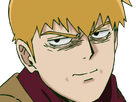 arataka reigen mob psycho 100 anime manga homme blond yeux noirs medium patron mentor