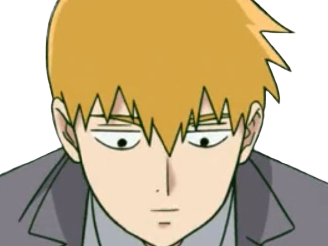 Sticker arataka reigen mob psycho 100 anime manga homme blond yeux noirs medium patron mentor par Dark-63