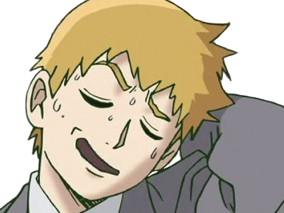 Sticker arataka reigen mob psycho 100 anime manga homme blond yeux noirs medium patron mentor par Dark-63