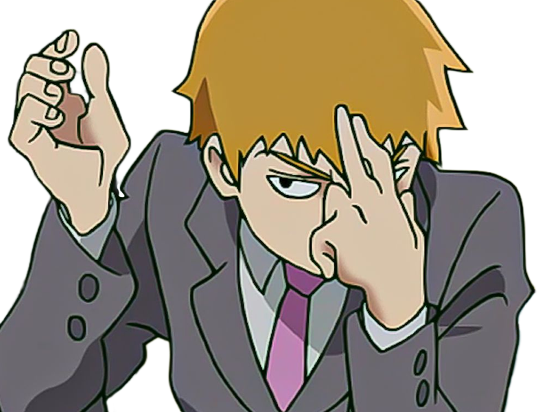 Sticker arataka reigen mob psycho 100 anime manga homme blond yeux noirs medium patron mentor par Dark-63